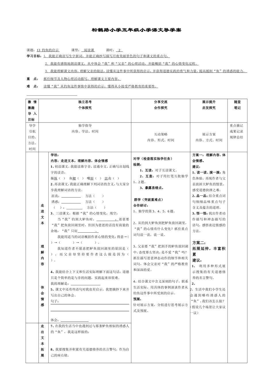 钓鱼的启示导学案_第1页