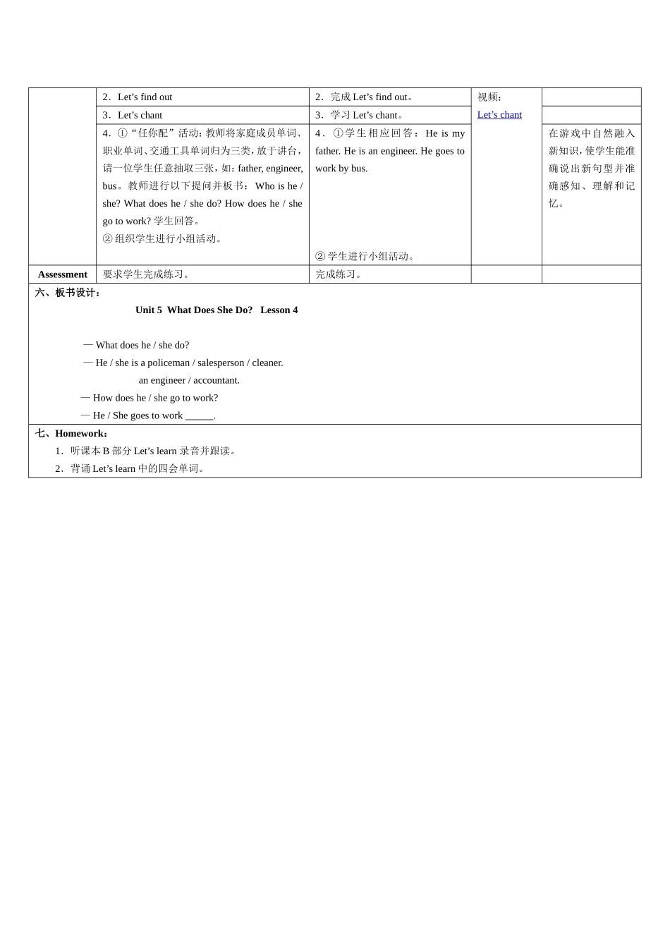 PEP小学六年级英语上册第五单元第四课时教学设计_第2页