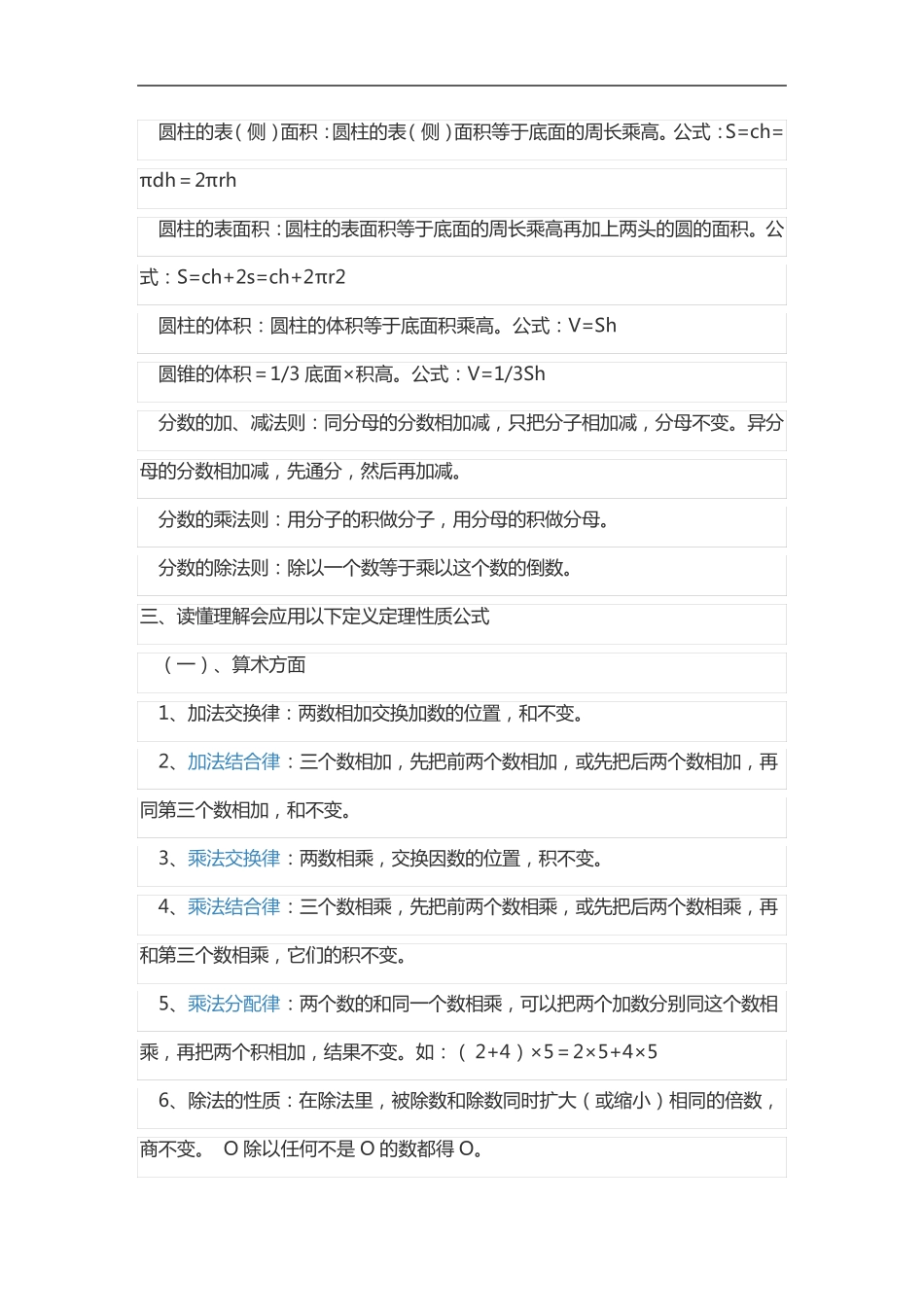 人教版小学一到六年级数学的知识点归纳 _第2页