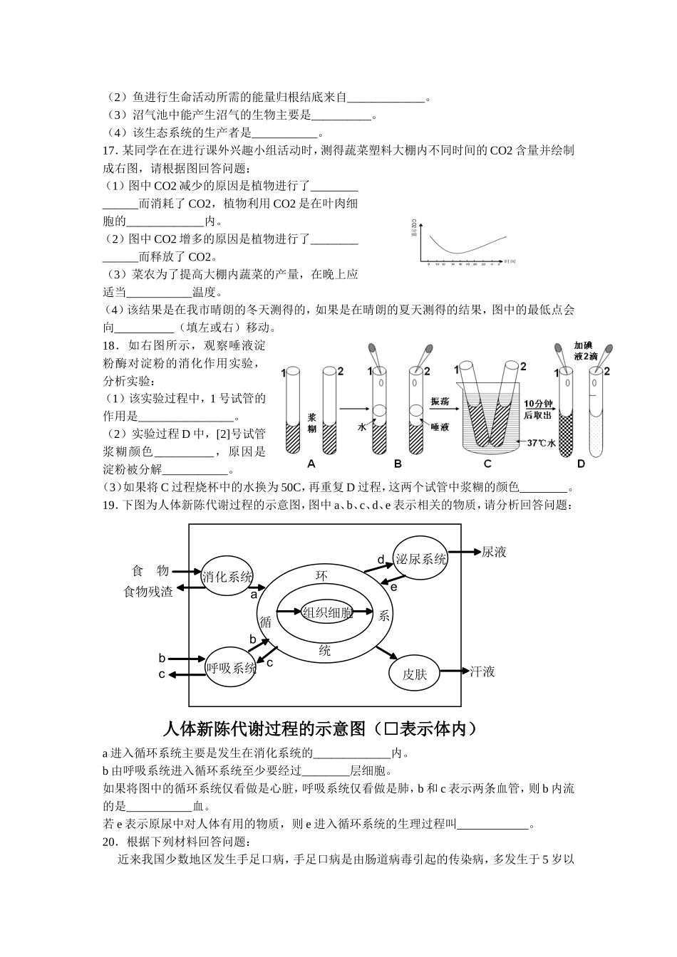 九年级期中考试2011生物试题_第2页