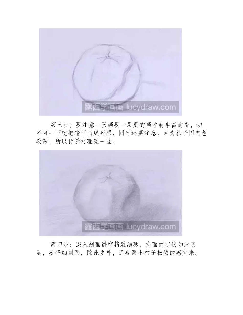 素描教程-怎么用明暗素描绘制桔子素描教程_第2页