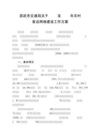 邵武市发展农村道路客运网络工作方案 