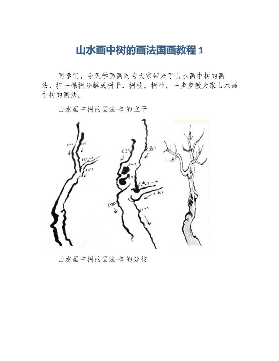 山水画中树的画法国画教程1_第1页