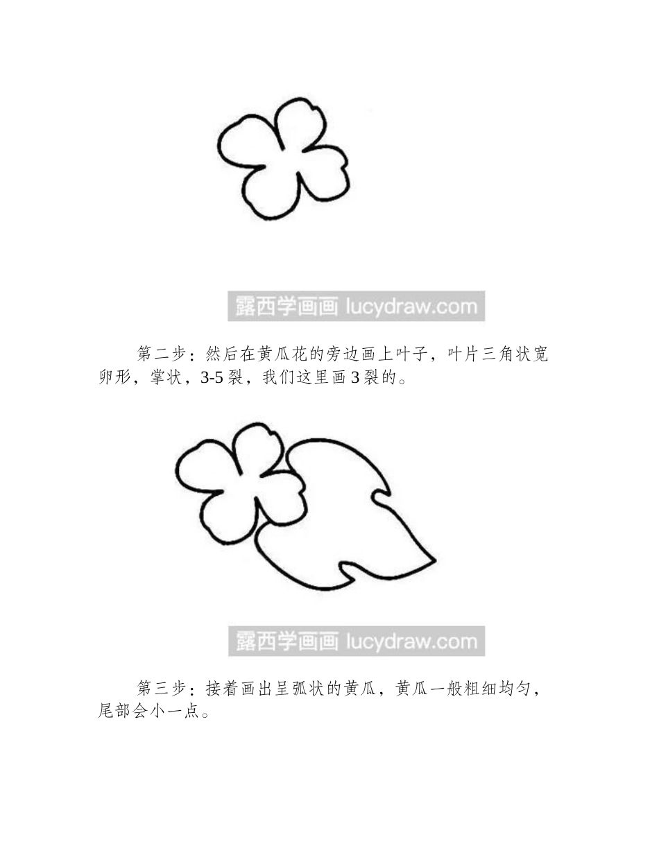 蔬菜简笔画教程：黄瓜的画法简笔画教程_第2页