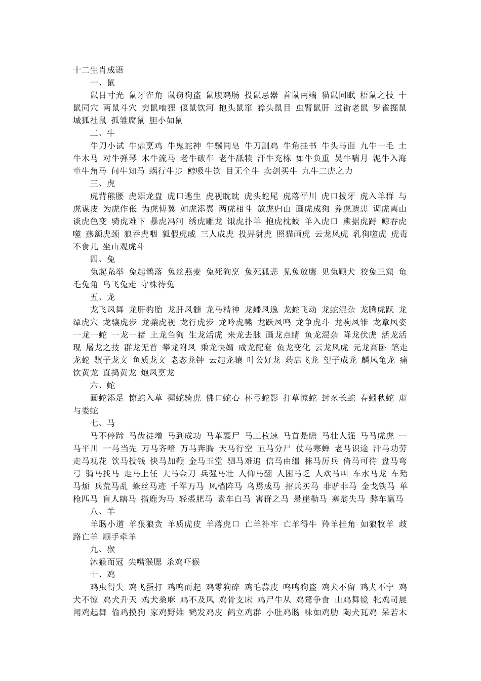 十二生肖成语_第1页