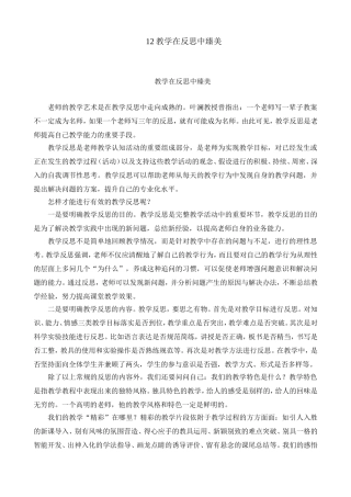 教学在反思中臻美4
