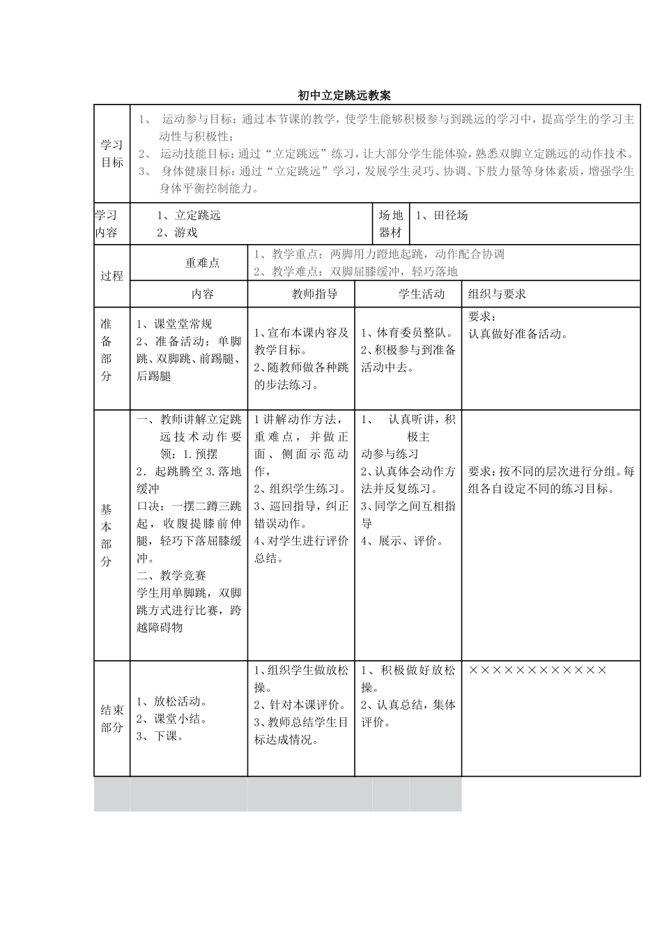 初中立定跳远教案_第1页