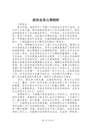 政治业务心得剖析