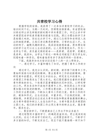 共青校学习心得