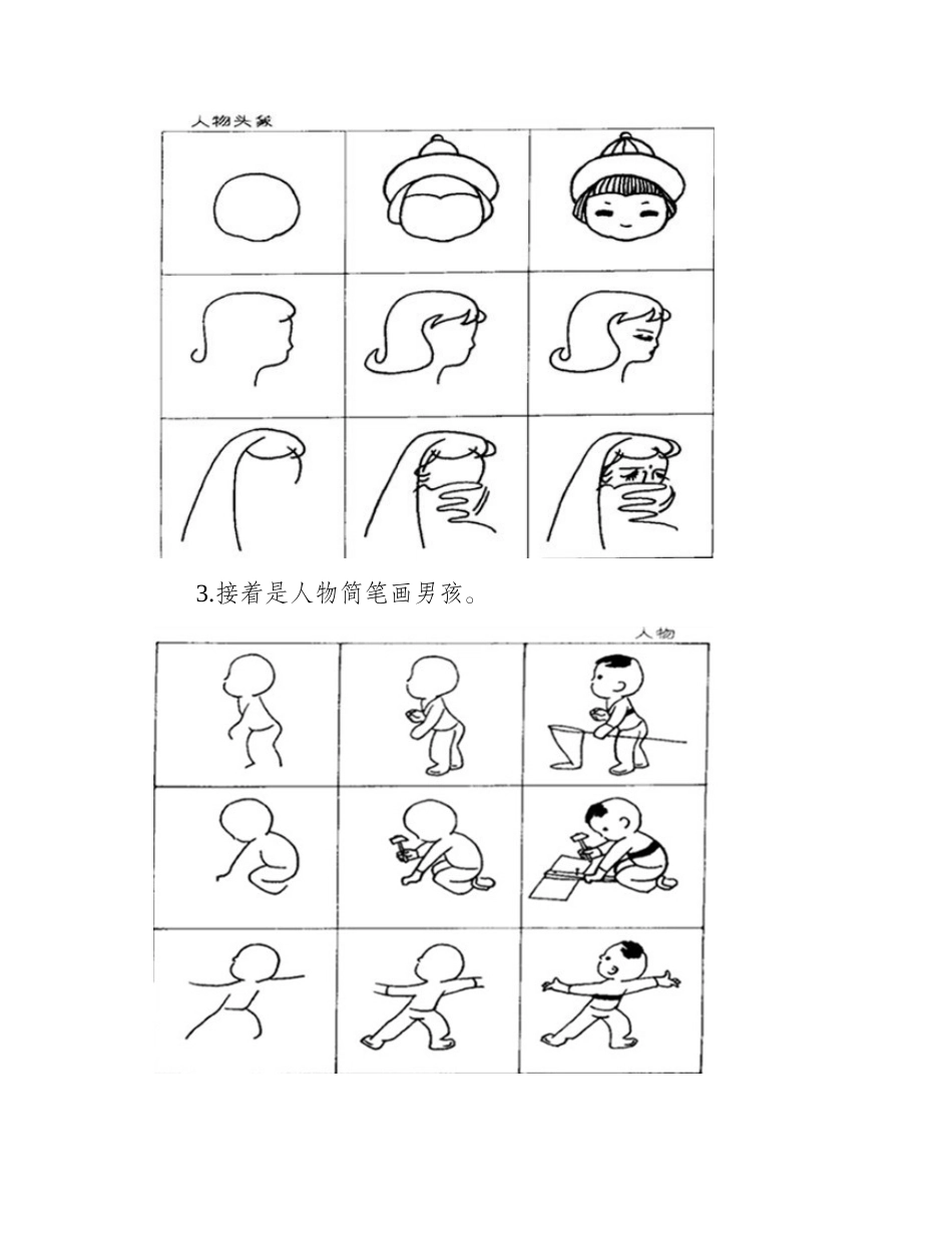 人物简笔画图片大全：男孩女孩简笔画简笔画作品_第2页