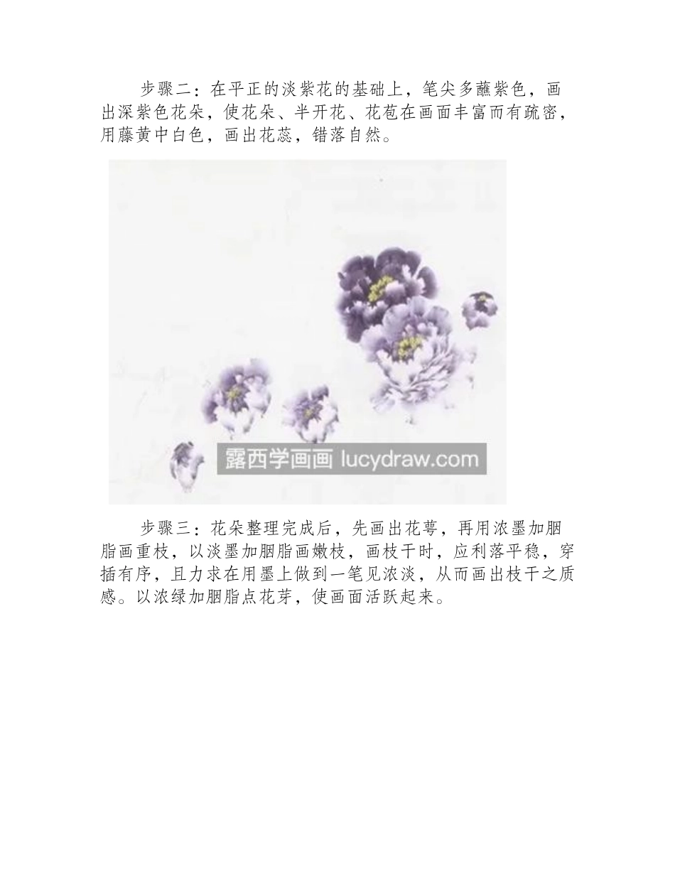 魏紫牡丹怎么画_魏紫的详细画法是什么_国画教程_第2页