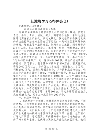 赴潍坊学习心得体会(1)
