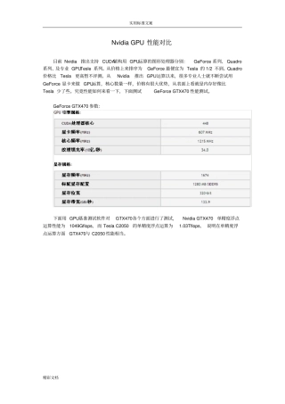 NvidiaGPU性能对比