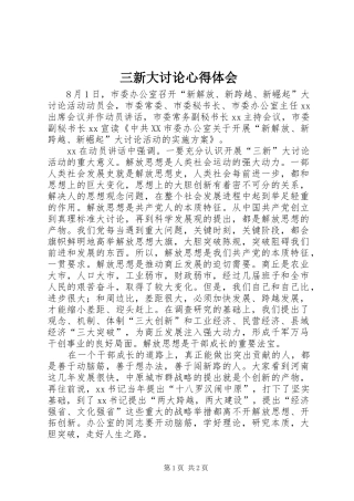 三新大讨论心得体会