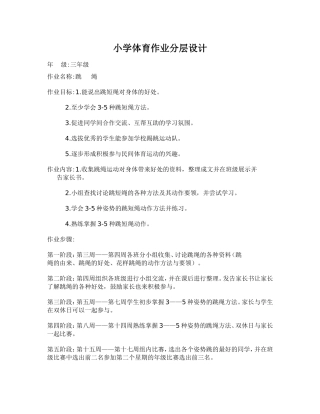小学体育作业分层设计 (2)