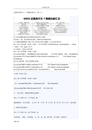 ODIS5054设置高尔夫7隐藏功能