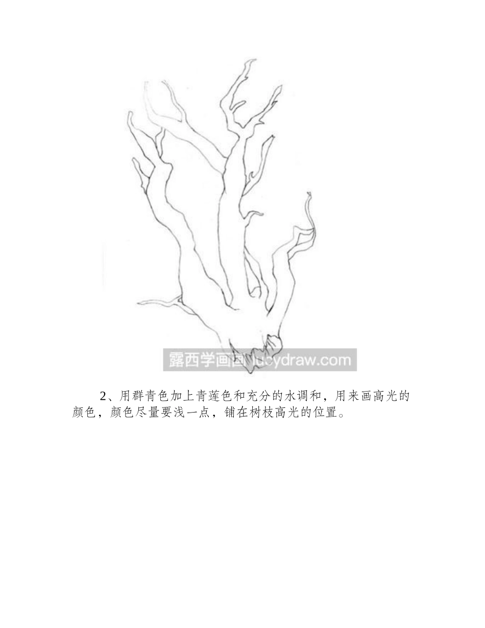 水彩枯枝的绘画步骤水彩画教程_第2页