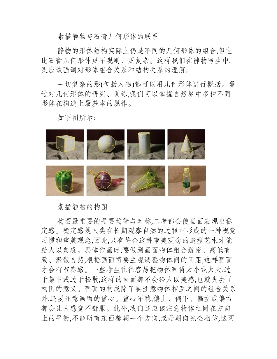 素描静物步骤：从基本构图到细节刻画素描教程_第2页