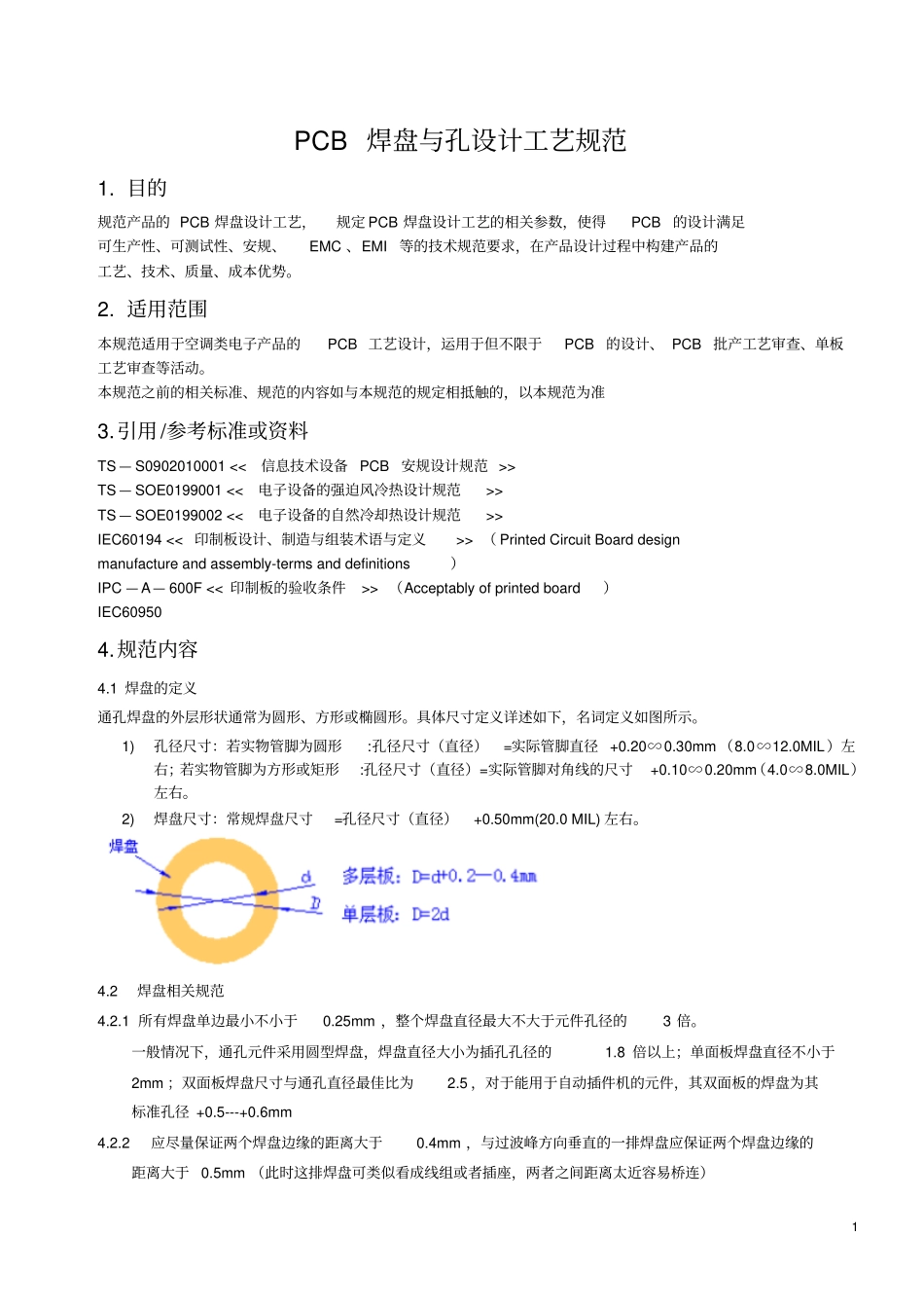 PCB-焊盘工艺设计规范2010709_第1页