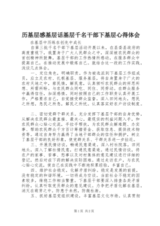 历基层感基层话基层千名干部下基层心得体会