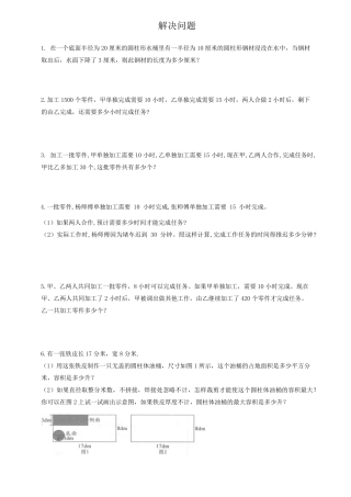 人教版六年级下册数学 小升初总复习 解决问题 常考易错题专项练习
