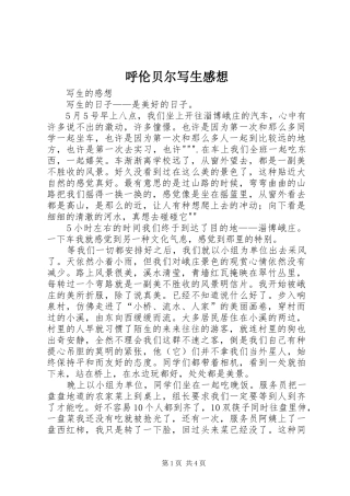 呼伦贝尔写生感想