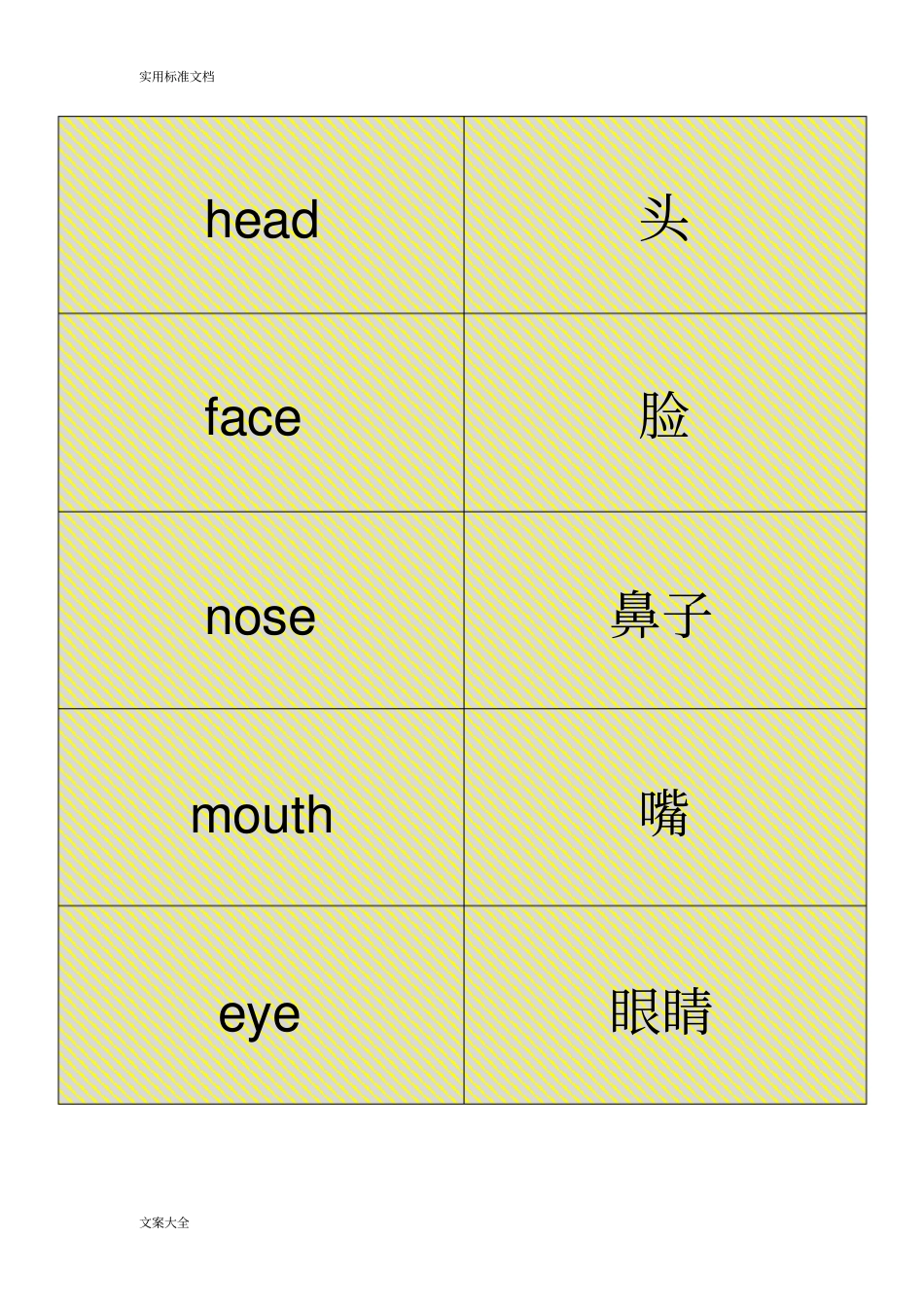 PEP小学三年级上册英语单词表卡片版可直接打印_第3页