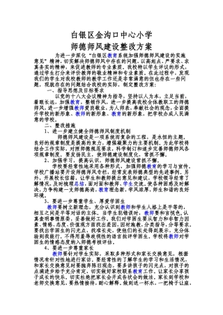 白银区金沟口中心小师德师风整改