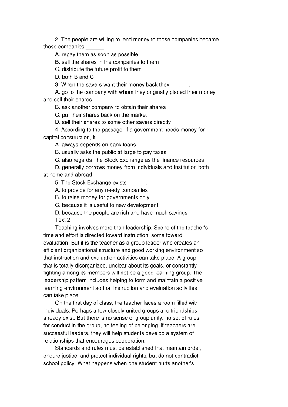 PETS三级阅读理解专项模拟试题_第2页