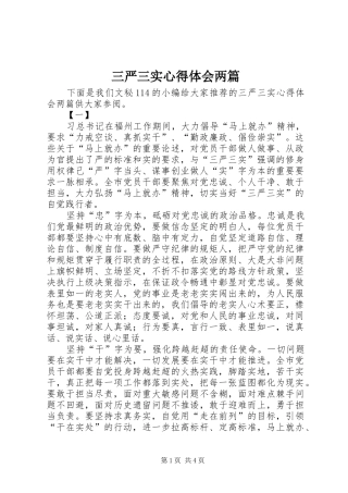 三严三实心得体会两篇