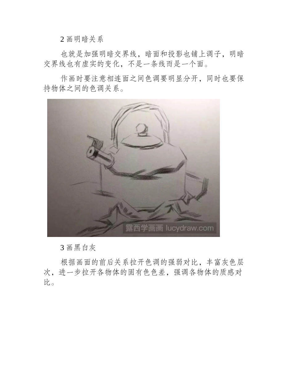 素描不锈钢水壶的画法素描教程2_第2页