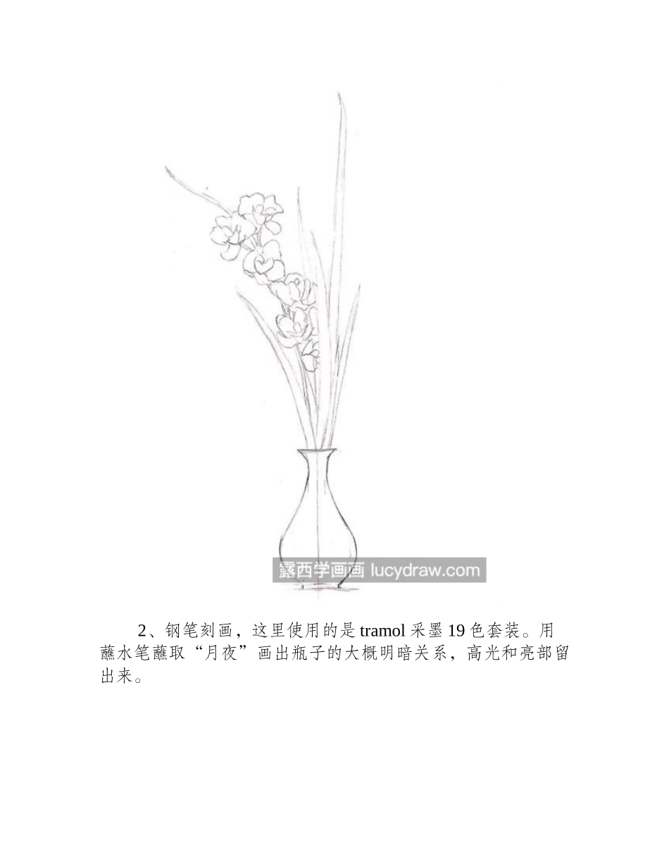 瓶插花怎么画_兰花钢笔画教程是什么_钢笔画教程_第2页