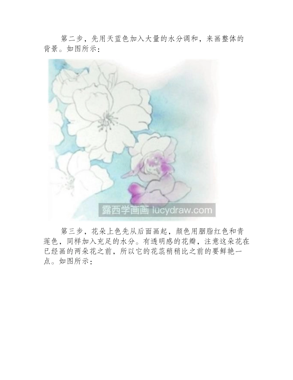 水彩画教程：淡化法画樱花水彩画教程_第2页