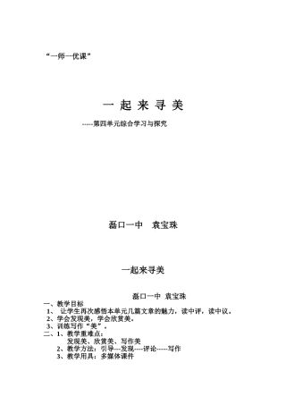 袁宝珠一师一优课