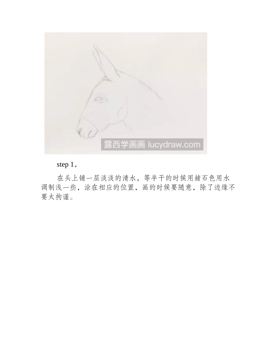 水彩画教程：教你画小毛驴多多水彩画教程_第2页