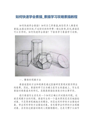 如何快速学会素描_素描学习攻略素描教程