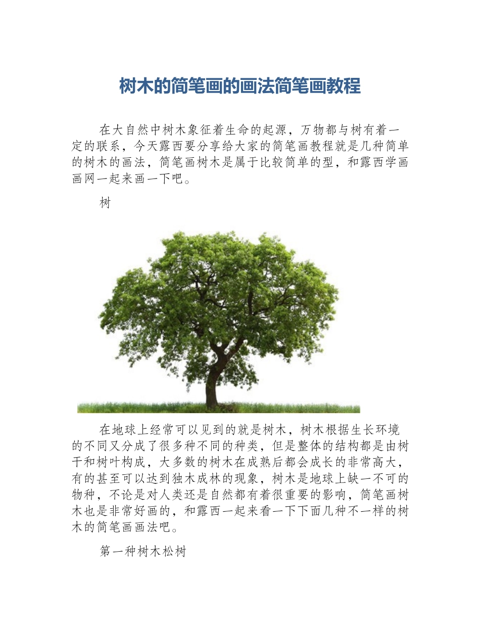 树木的简笔画的画法简笔画教程_第1页