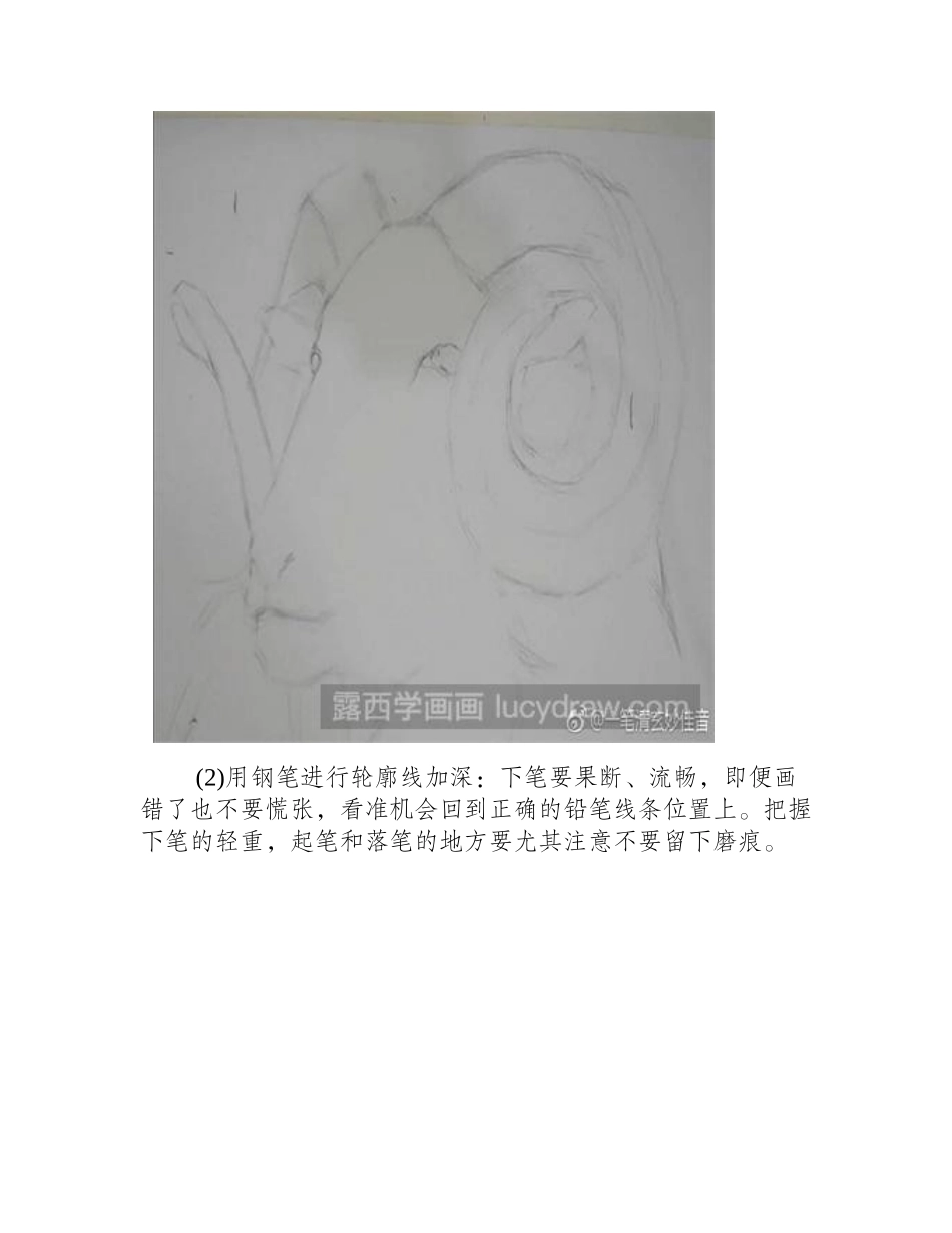 山羊头钢笔画分步教学钢笔画教程_第2页