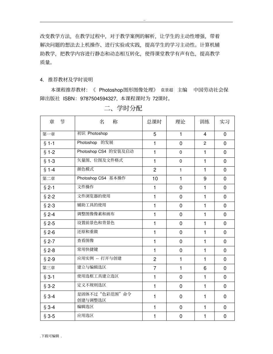 Photoshop教学大纲_第2页