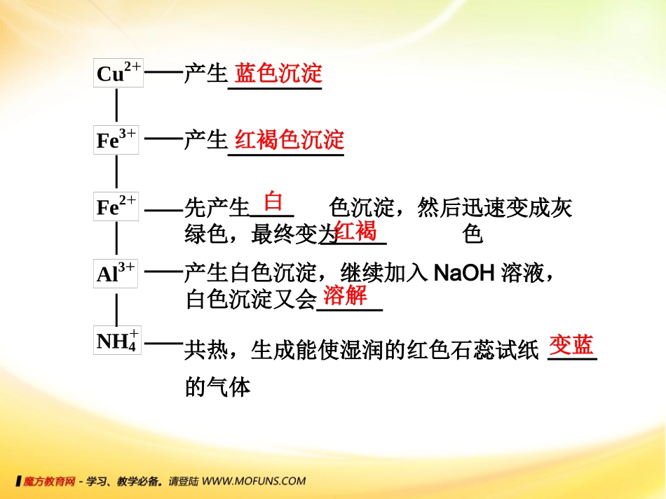 2013化学一轮复习课件：第二章第3讲离子的检验、鉴别及推断_第3页