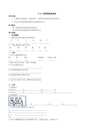 化学式和化合价
