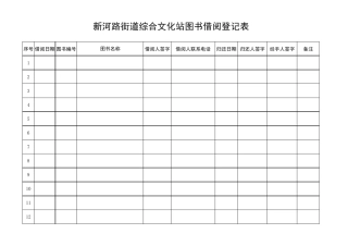 社区图书借阅登记表 