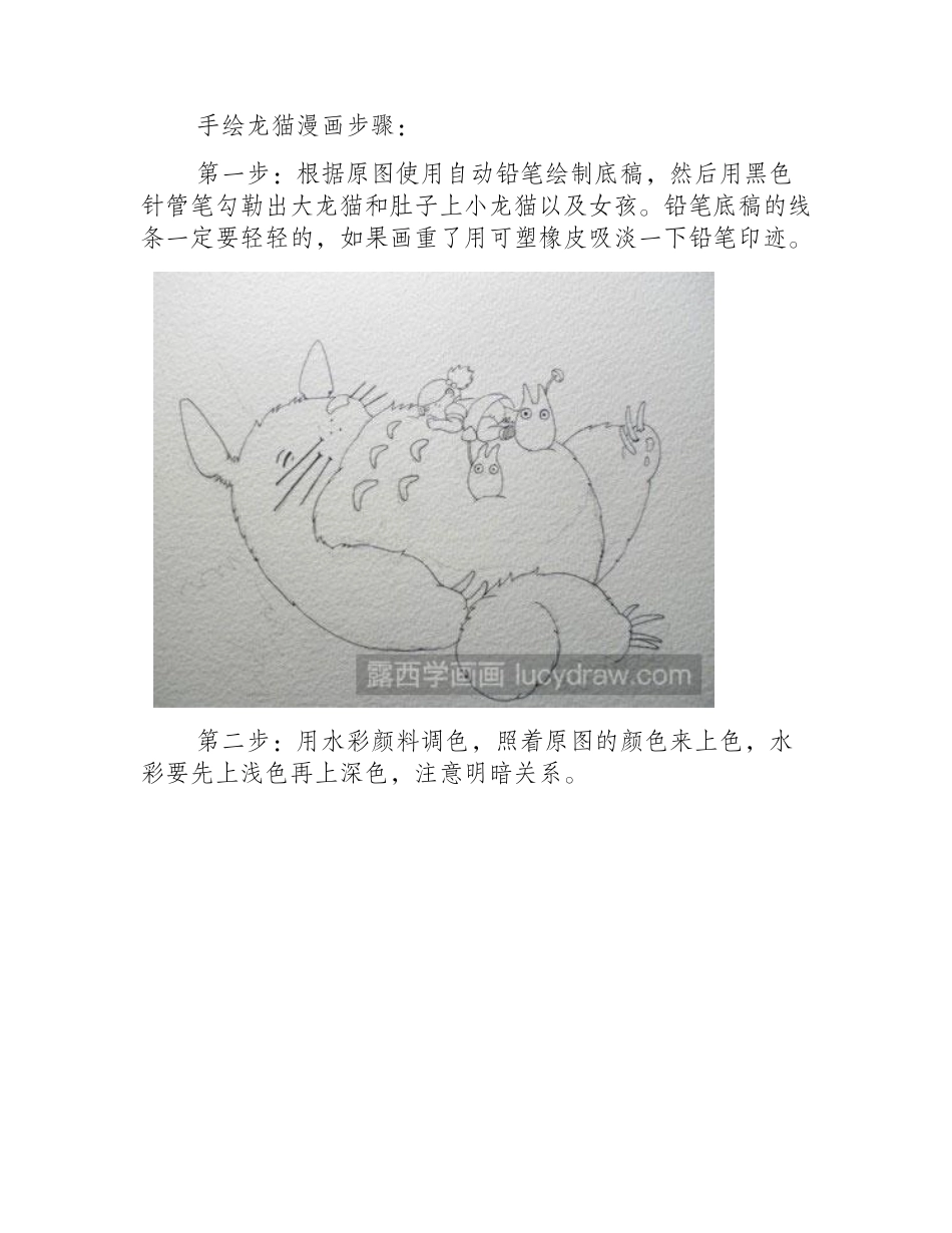 手绘龙猫漫画教程漫画教程1_第2页