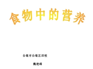 《食物中的营养》魏艳峰