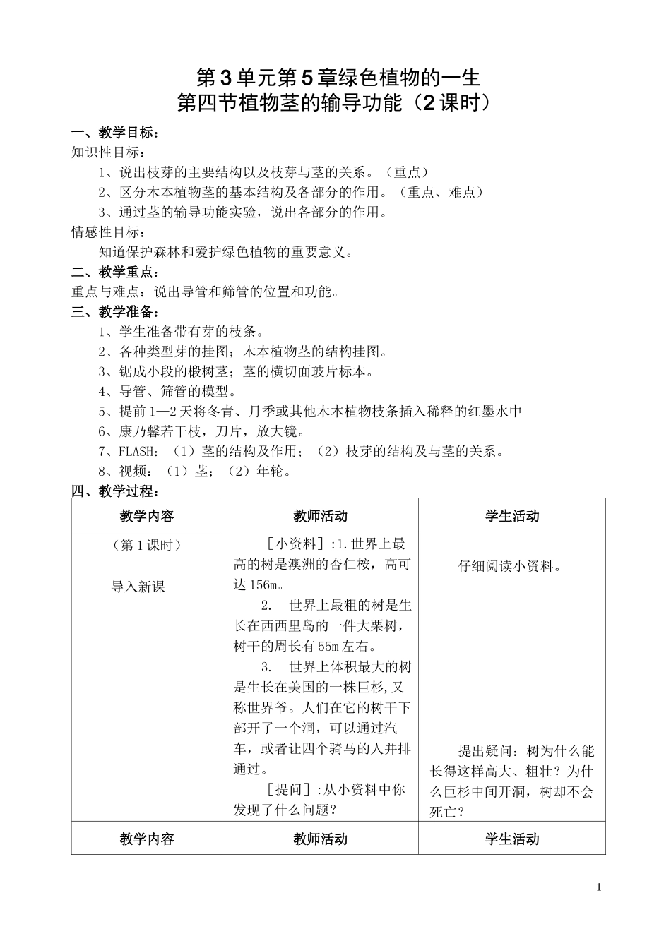 植物茎的输导功能教案_第1页