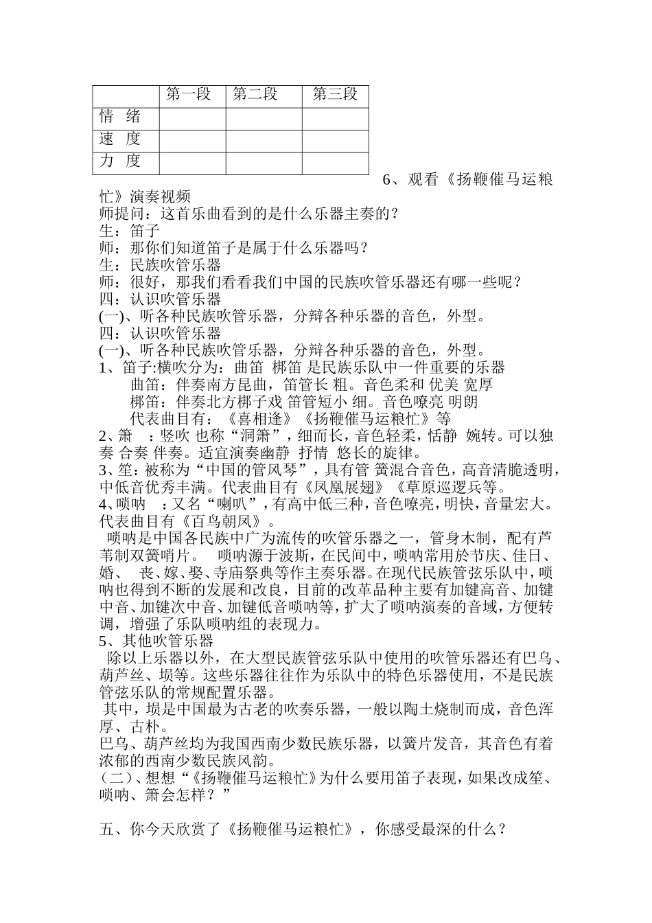 《扬鞭催马运粮忙》欣赏课说课稿_第3页