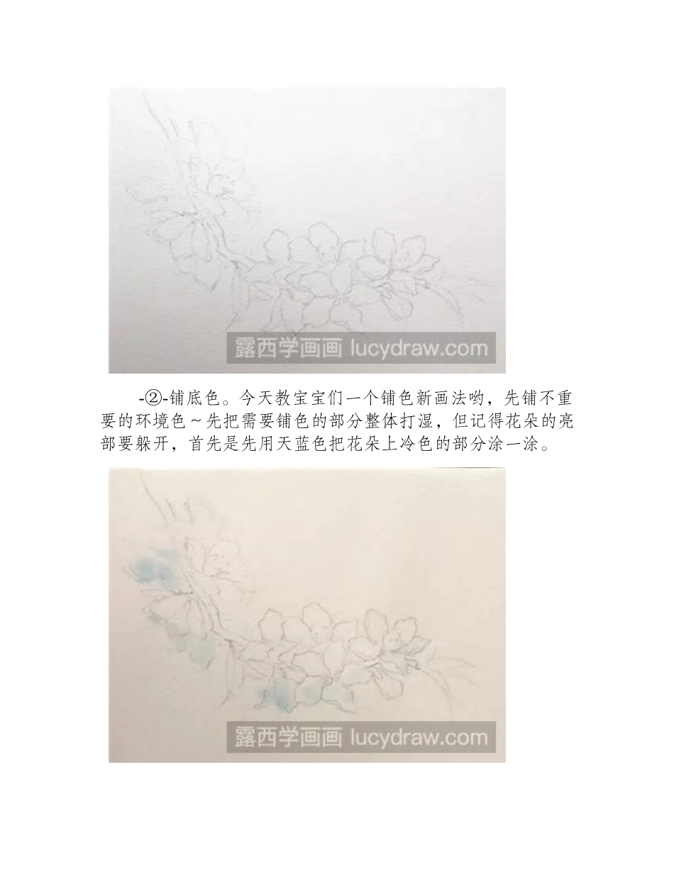 水彩画教程：教你画桃花水彩画教程_第2页