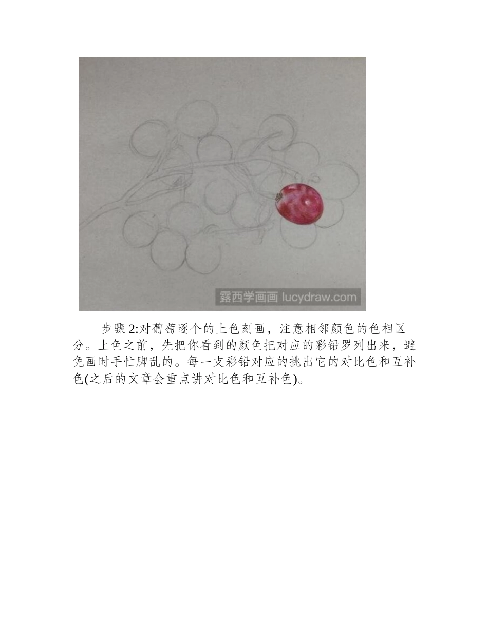 葡萄彩铅画教程彩铅画教程_第2页