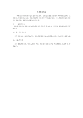 浅谈学习方法