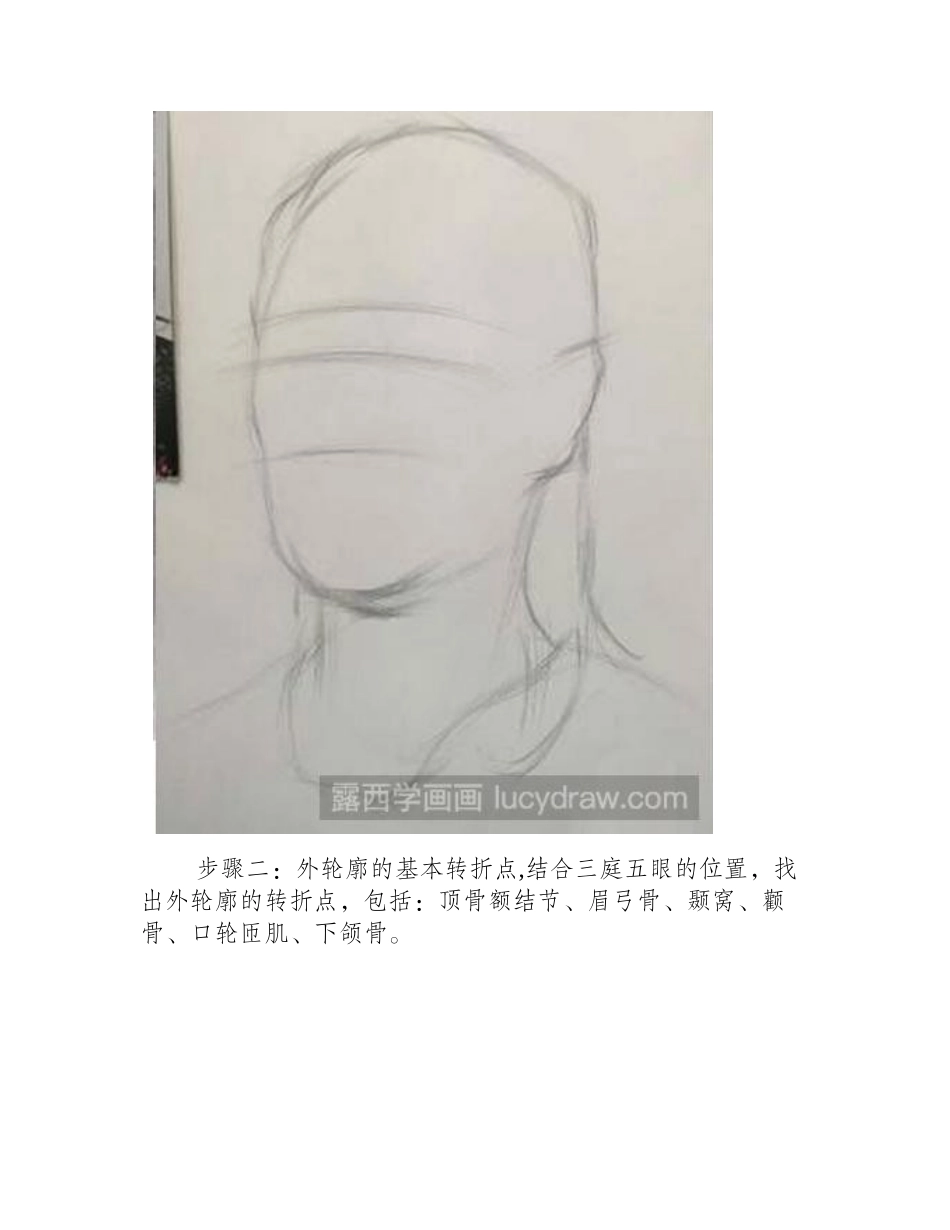 素描教程：教你画女中年头像素描教程_第2页